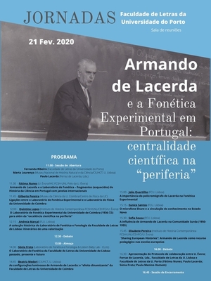 Jornadas | Armando de Lacerda e a Fonética Experimental em Portugal: Centralidade científica na periferia